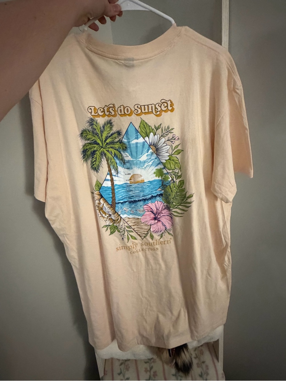 Simply Southern Peach 'Let's Do Sunset' Tropical Graphic Tee